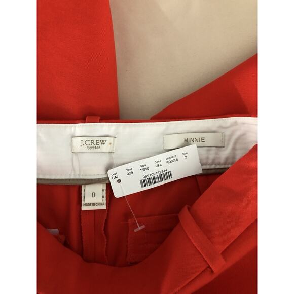 J. Crew Minnie Junior Size 0 Coral Pants Flat Front Clueless Preppy Office Siren - Picture 3 of 6